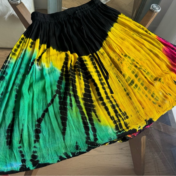 Beautiful 100% Rayon, Multicolored Indian Handmade Flare Skirt - Picture 2 of 4